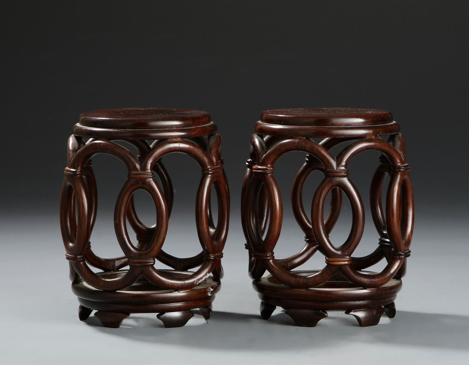 Pair of Chinese Rosewood Stands (1 of 5)