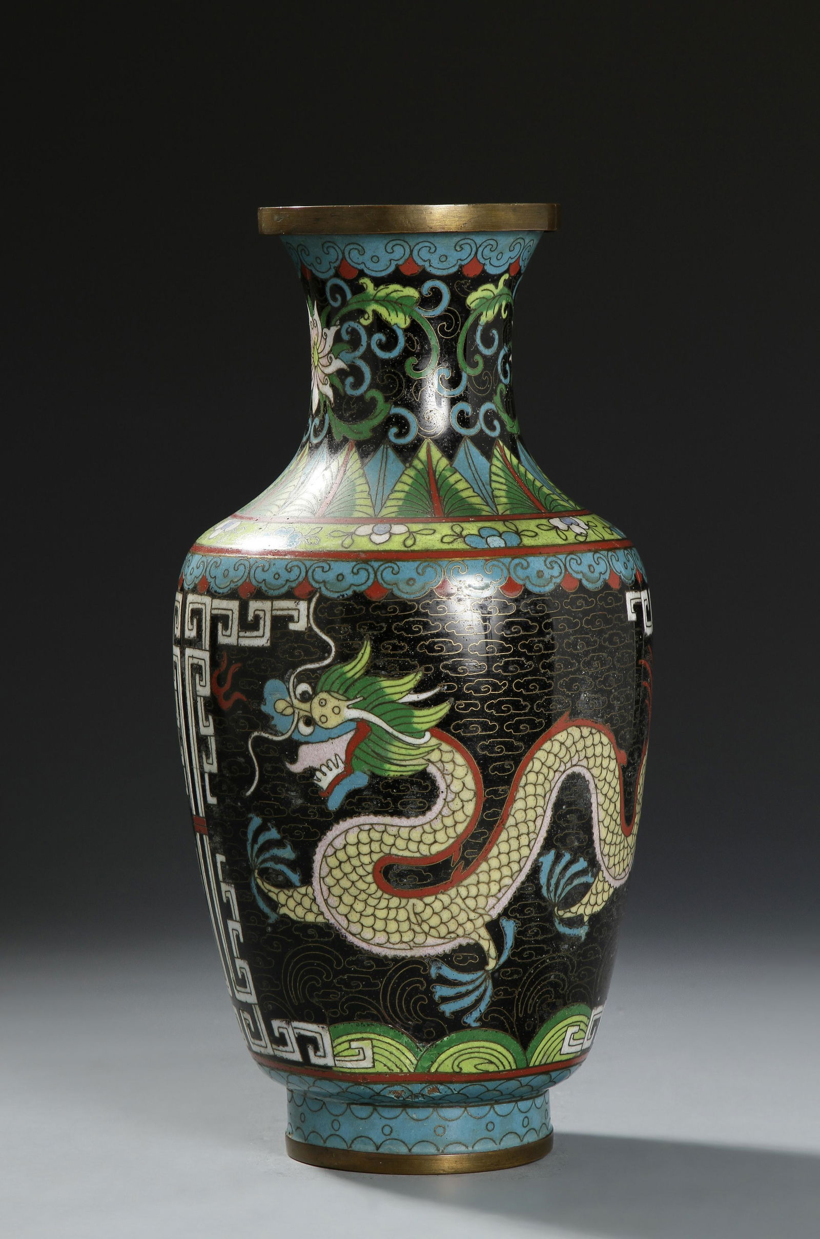 Chinese Cloisonne Enamel Dragon Vase (1 of 6)