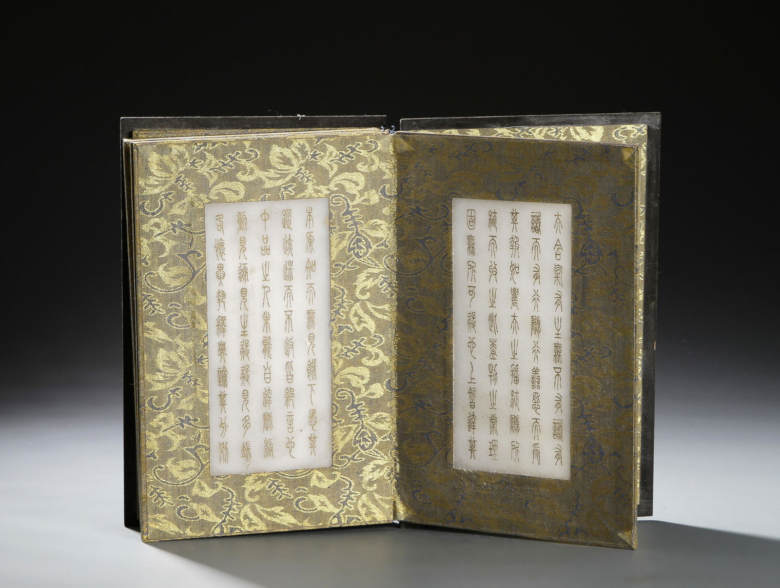Rare Chinese Gilt-Decorated Jade Book (1 of 10)
