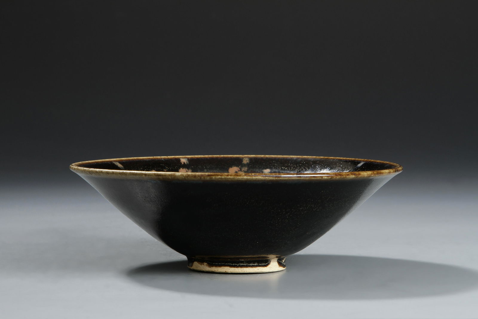 Black Ting-Type 'Partridge Feather' Conical Bowl (1 of 12)