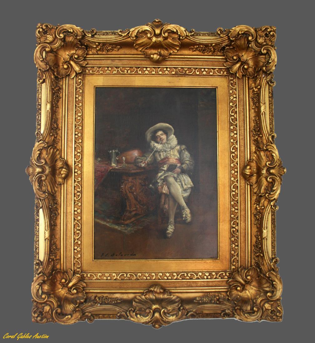 Painting by Hippolyte Francios Leon Duluart (1871-1953): Hippolyte Francios Leon Duluart (1871-1953) is known for marine paintings.Oil on canvas. 30 in x 25 in with frame. 17 Â½ in x 12 Â½ in painting. Good condition.