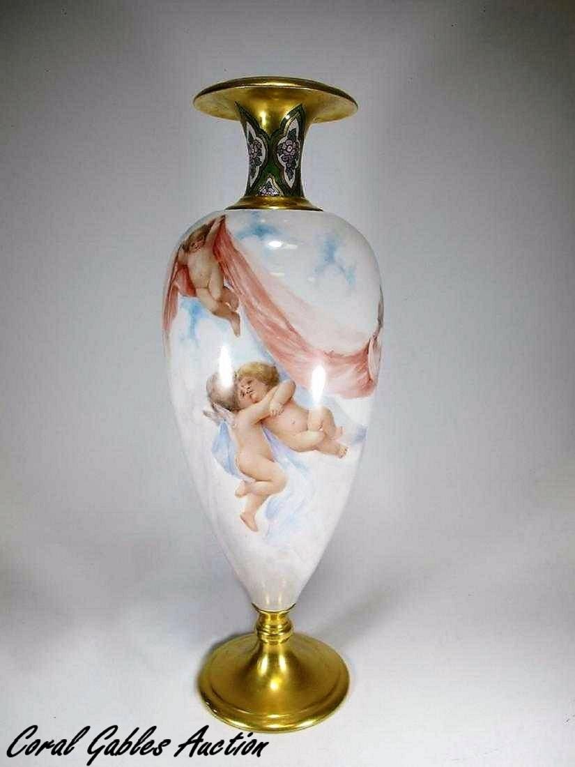 Antique French Limoges porcelain urn