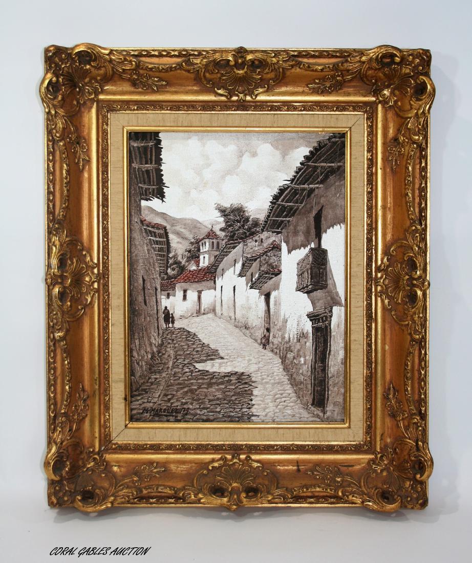 Painting Oil on canvas: Painting, Oil on canvas, Signed Marquez. Measure 24"in H x 20"in W.