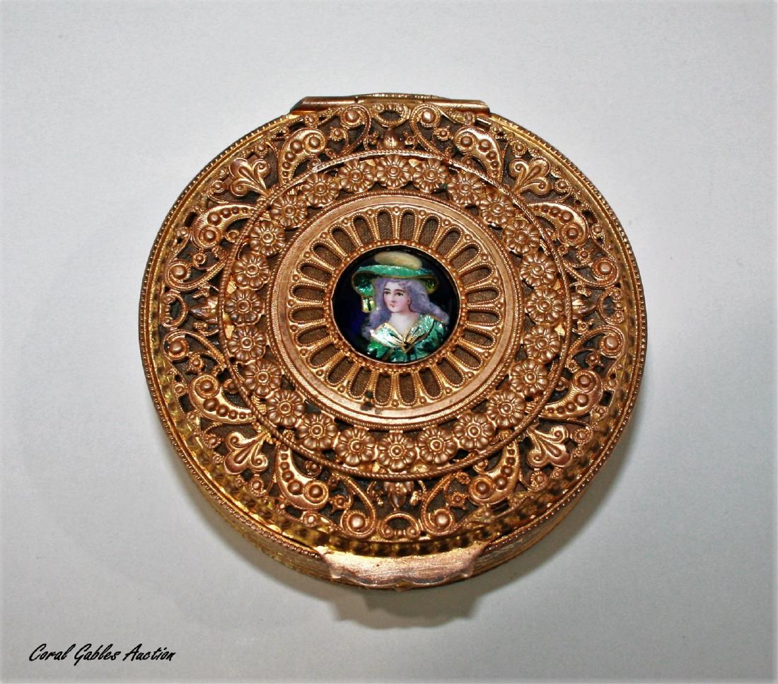 1880â€™s France French Ormolu Enamel Foil Portrait (1 of 2)