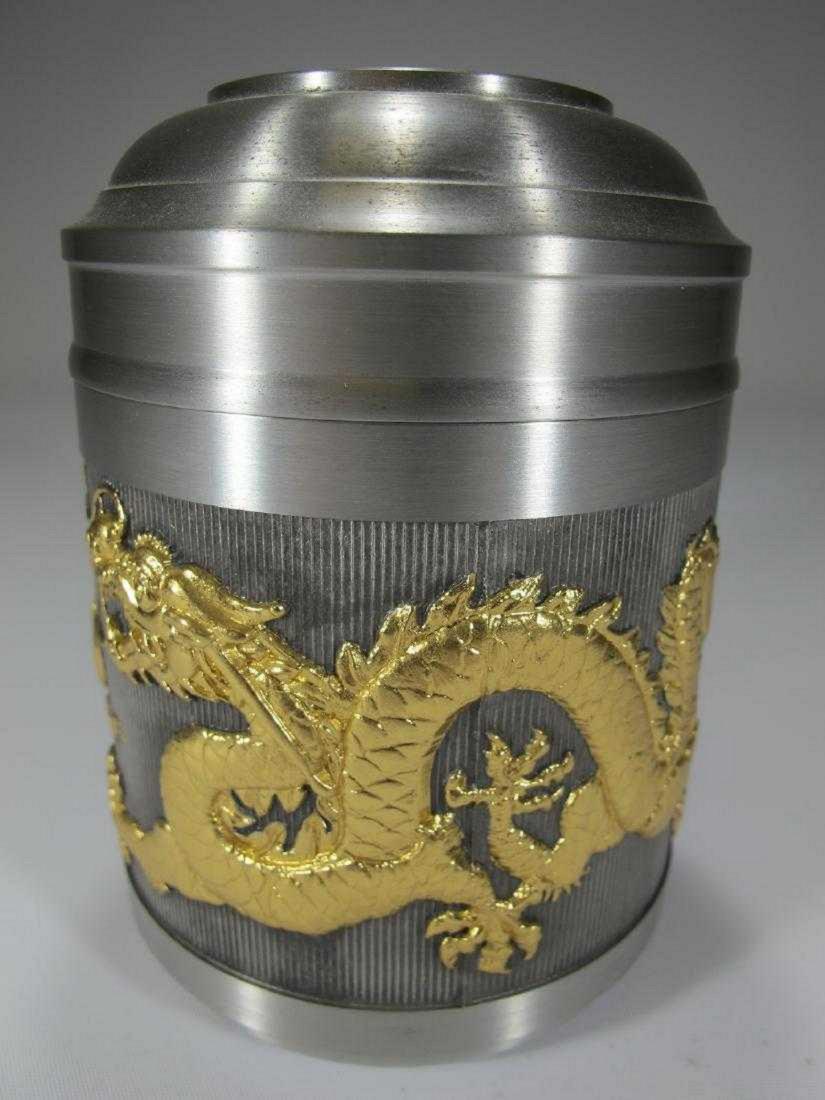 Chinese Tumasek pewter jar (1 of 5)