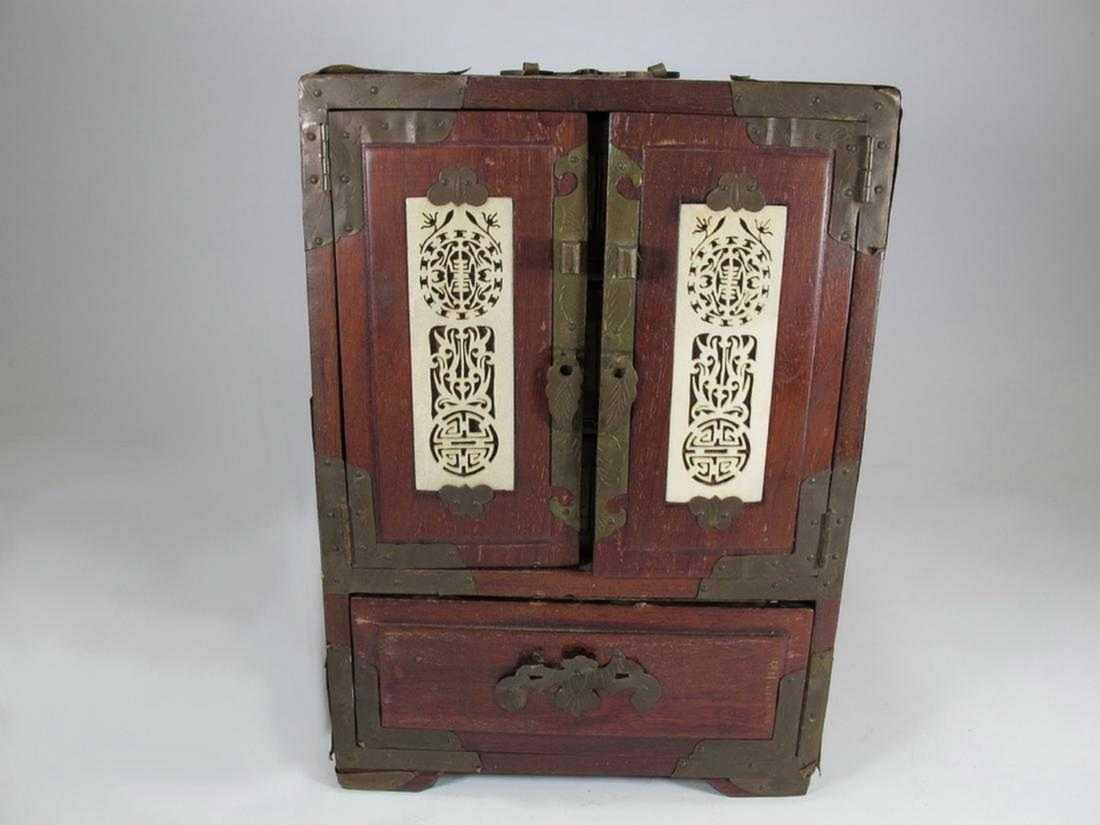 Antique Chinese miniature jewelry cabinet (1 of 6)