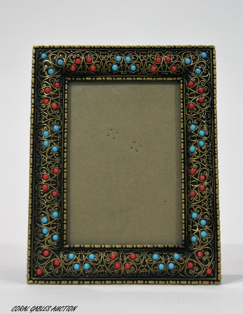 Vintage Photo frame with Coral and Turquoise (1 of 1)