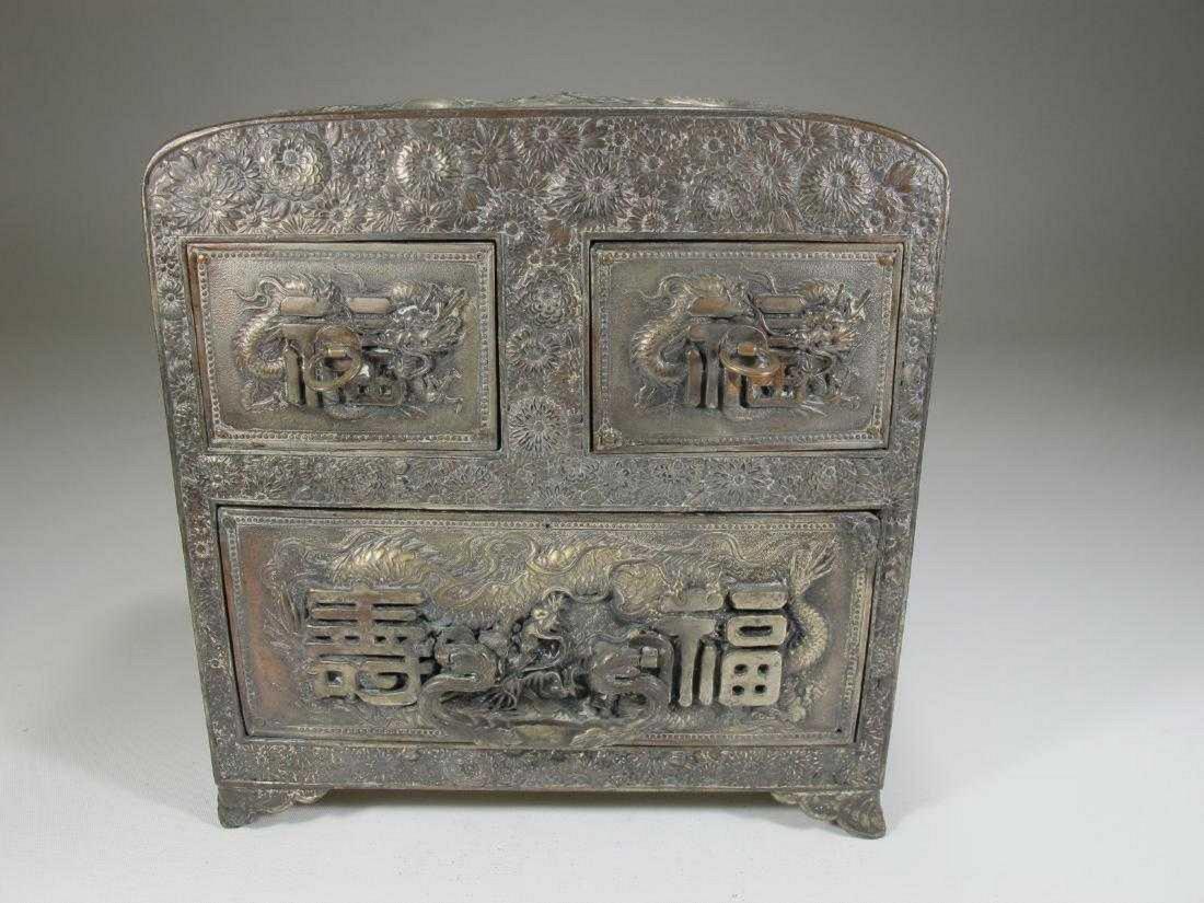 Antique Chinese Export silver jewelry box (1 of 6)