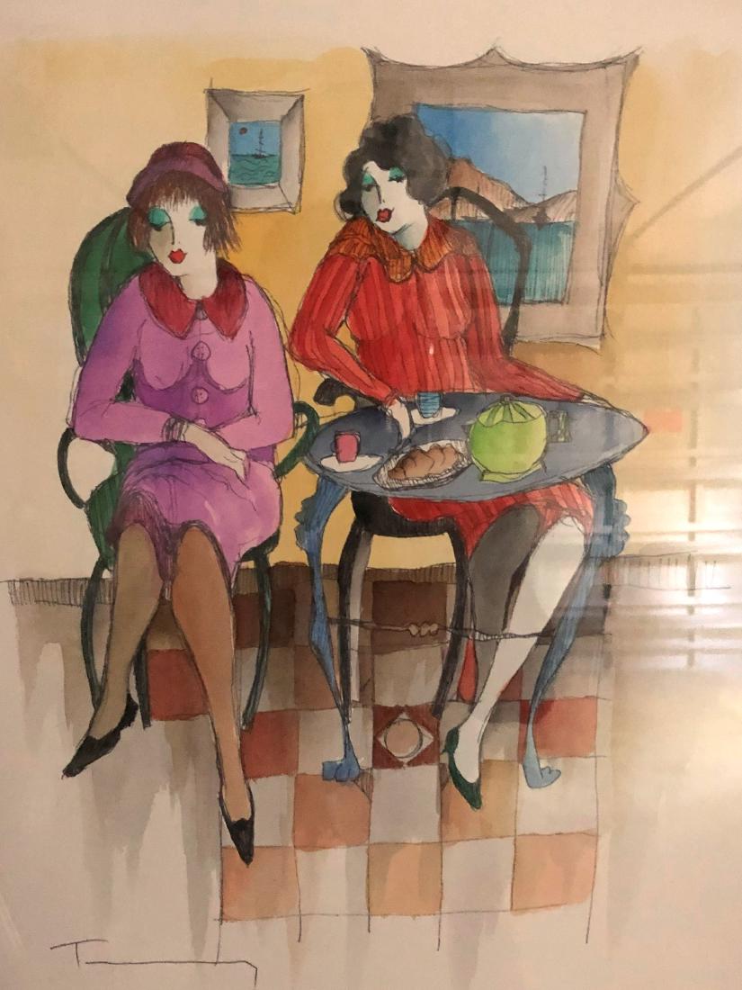Itzchak Isaac Tarkay (1935 - 2012) watercolor.: Itzchak Isaac Tarkay (1935 - 2012) . Watercolor. Itzchak Tarkay was born in 1935 in Subotica on the Yugoslav Hungarian border. When he was only nine years old, the Nazis sent Tarkay to Mathausen conce