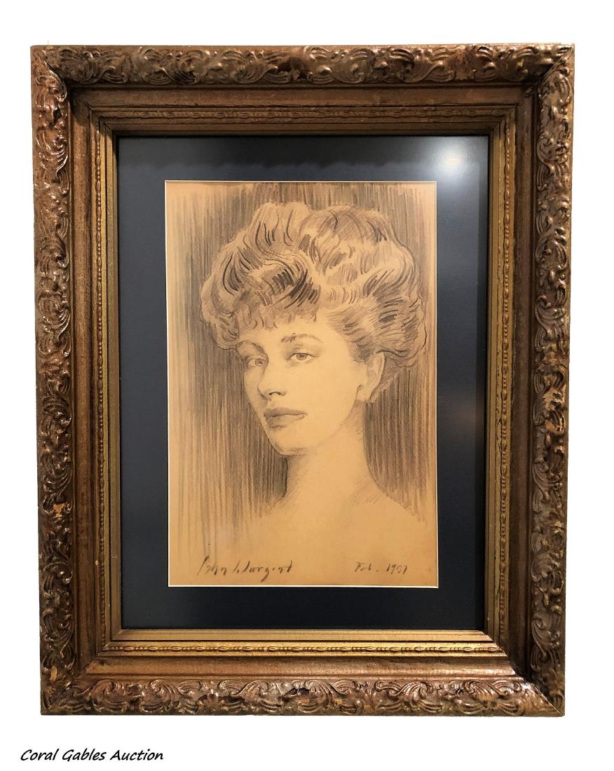 John Singer Sargent (1856-1925). Graphite on paper.: John Singer Sargent (1856-1925). Graphite on paper. Born in Florence, Italy to a New England doctor and wife, John Singer Sargent became a leading portrait and figure painter of subjects in internatio