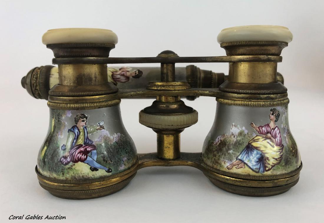 19th French Opera enamel glasses.: 19th French Opera enamel glasses.