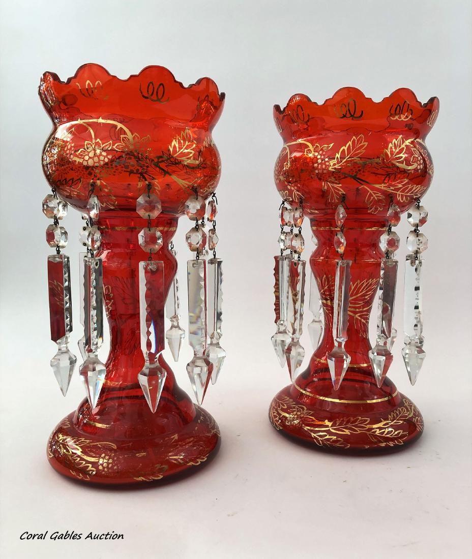 Pair of Bohemian Glass Lustres (1 of 1)
