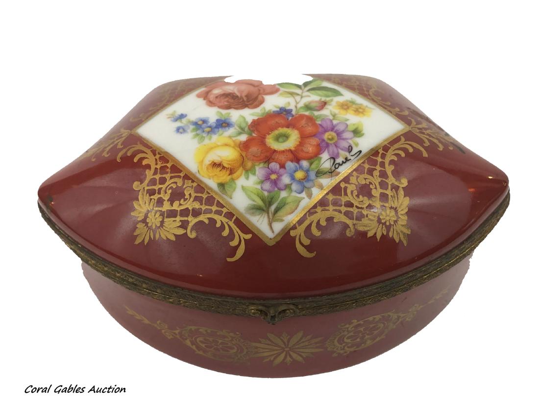 Antique French box of sevre and bronze hand painted. (1 of 2)