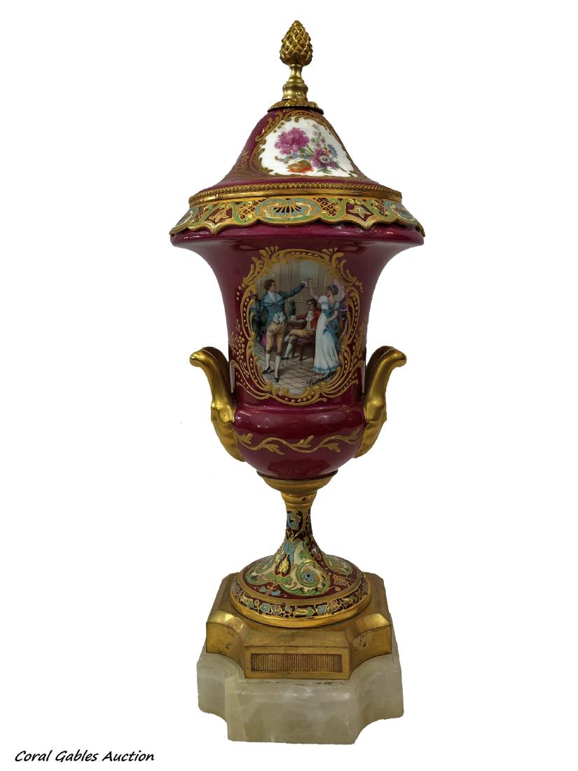 Royal Vienna style vase with champleve (1 of 1)