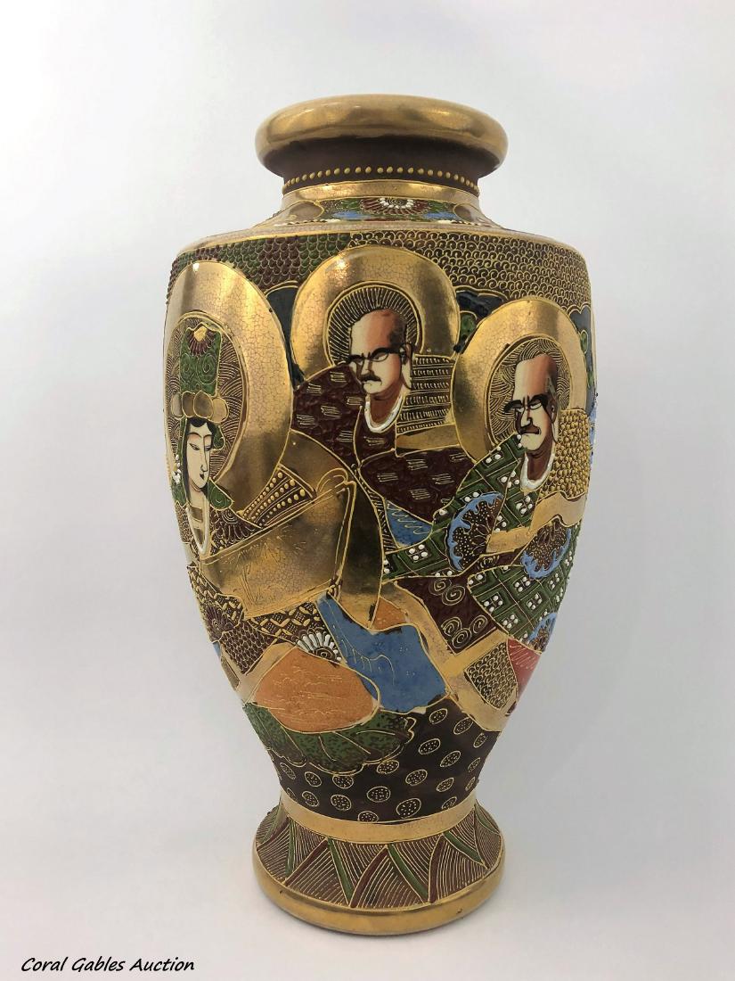 ANTIQUE JAPANESE SATSUMA STYLE VASE (1 of 2)