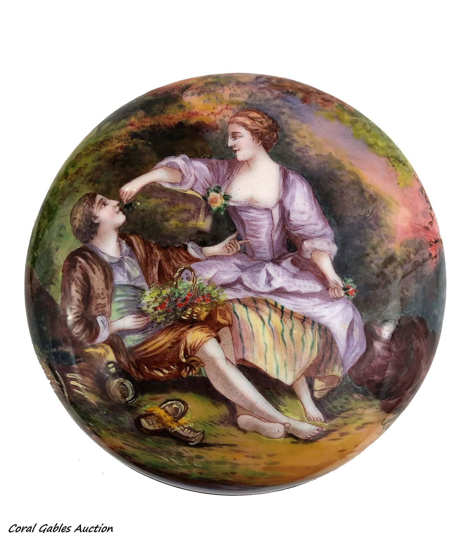 Antique enamel and bronze compact (1 of 1)