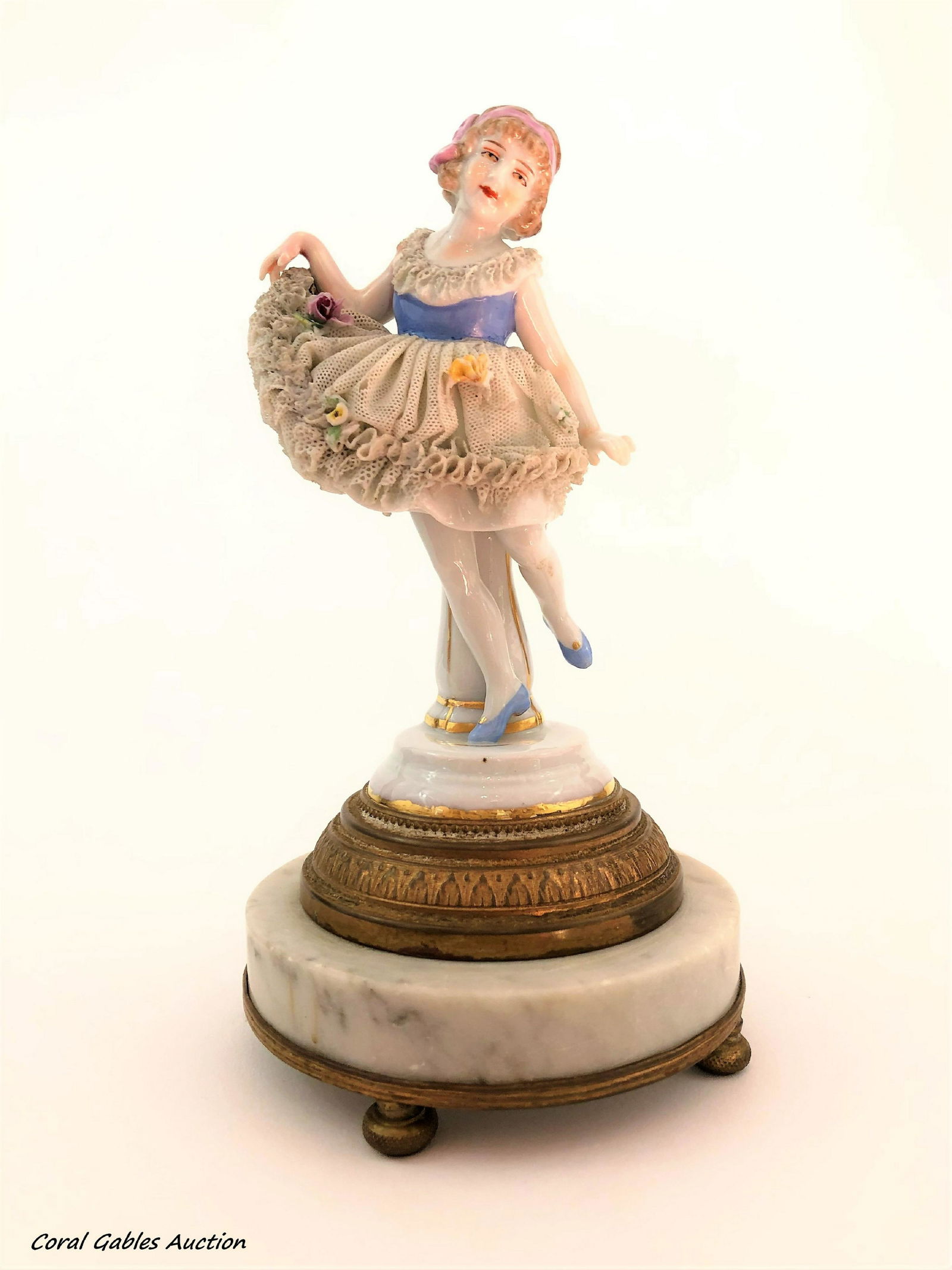 Antique Porcelain Figure with Bronze Base (1 of 1)