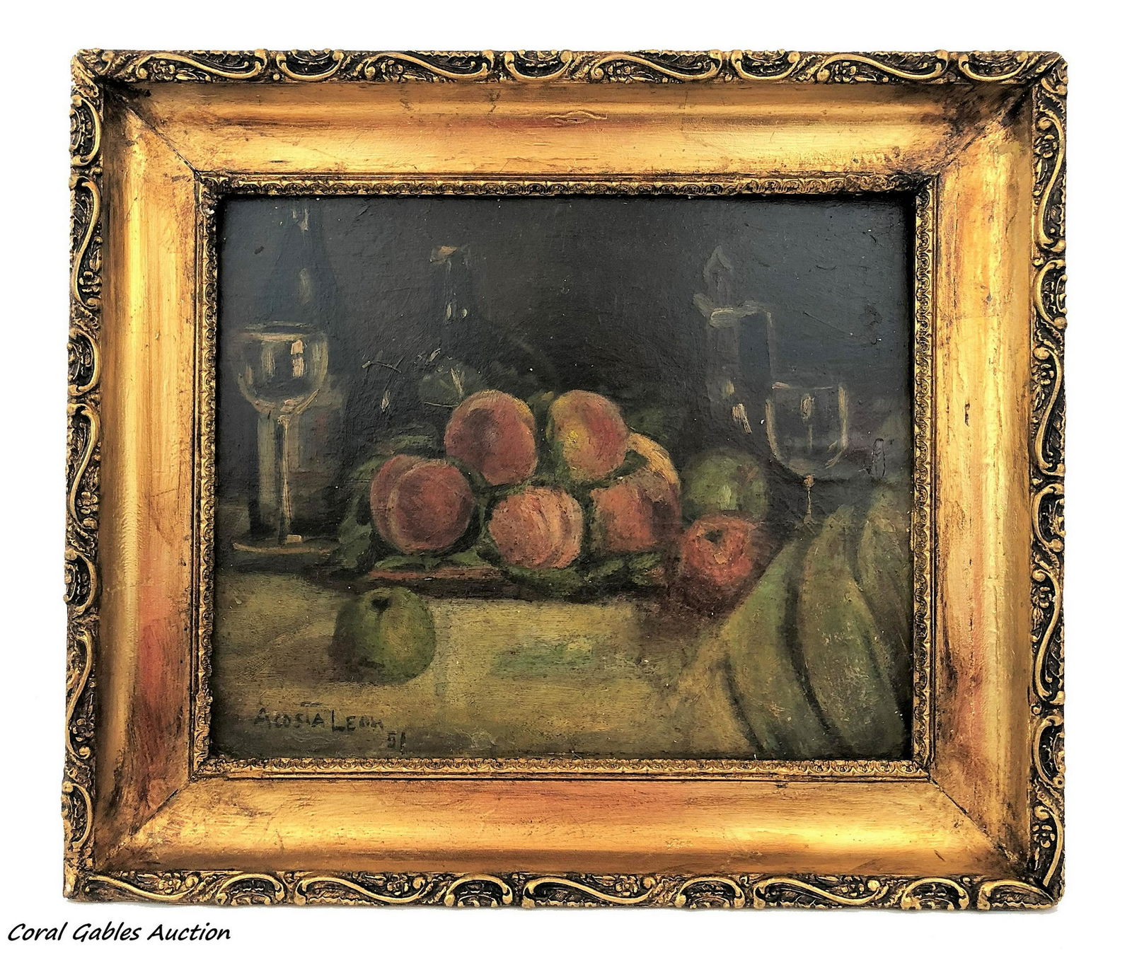 Acosta Leon 1951. Oleo on board painting. (1 of 3)