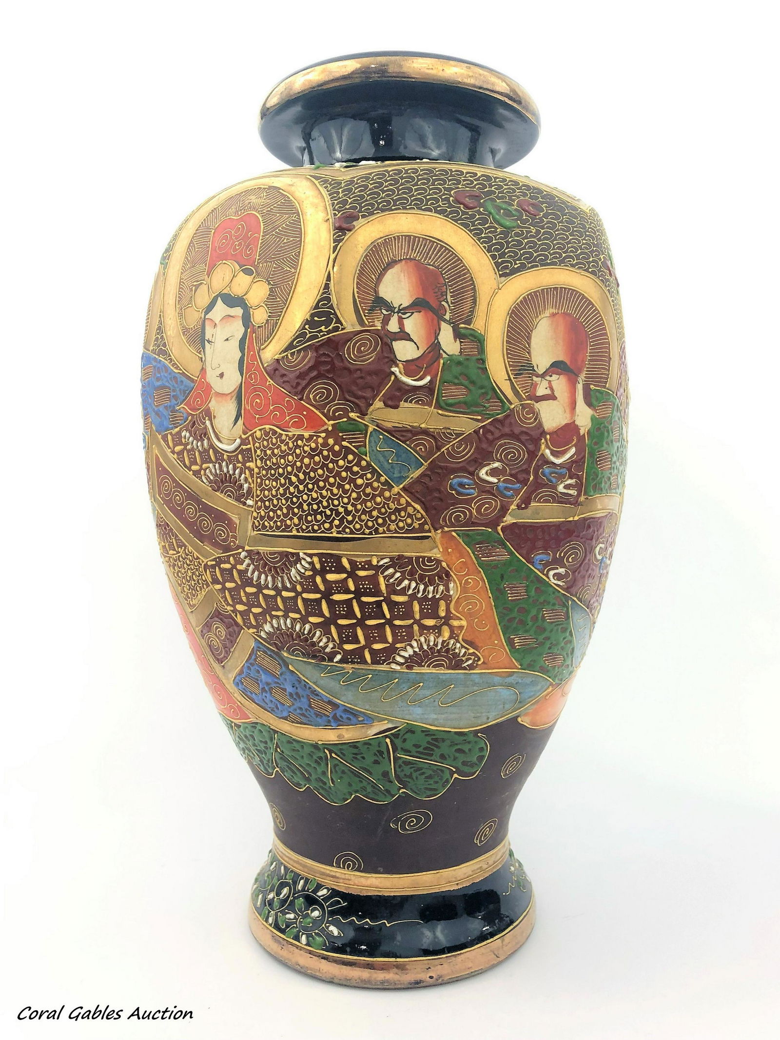 Antique Japanese Vase Hand Painted Satsuma Style Aug 22 2019