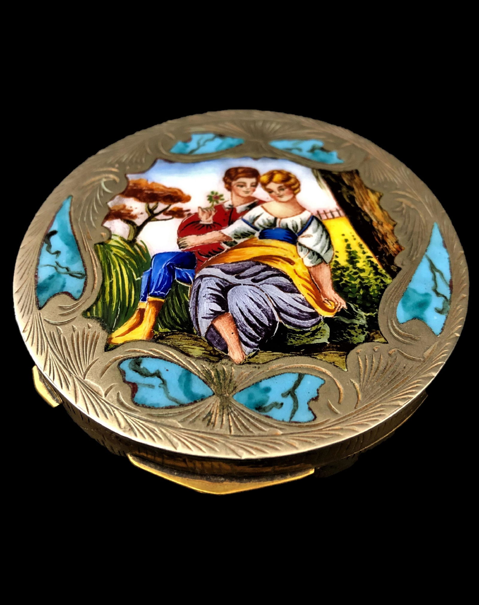 Miniature sterling silver and enamel box (1 of 2)