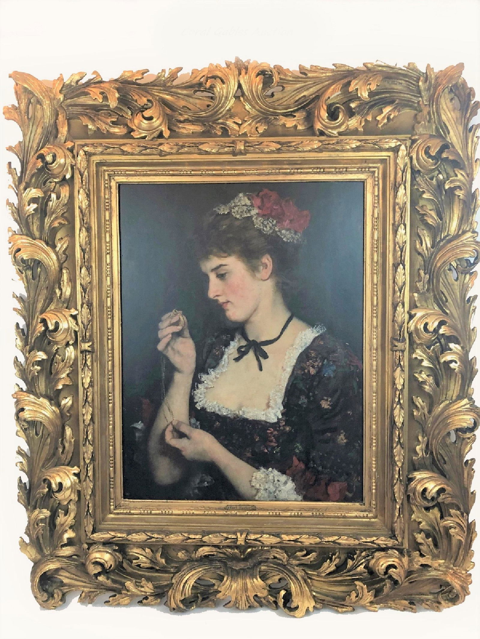 19th century painting. Signed C arl Becker. (1 of 5)