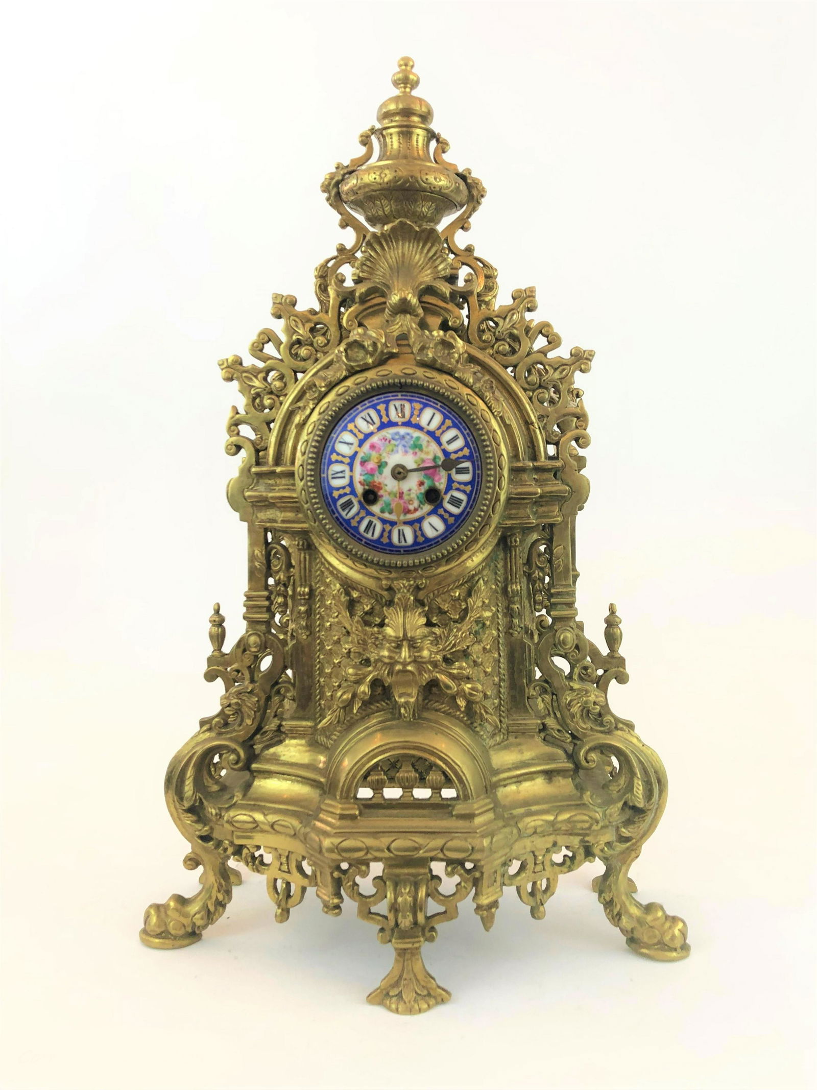 Bronze clock with sevre-style dial (1 of 3)