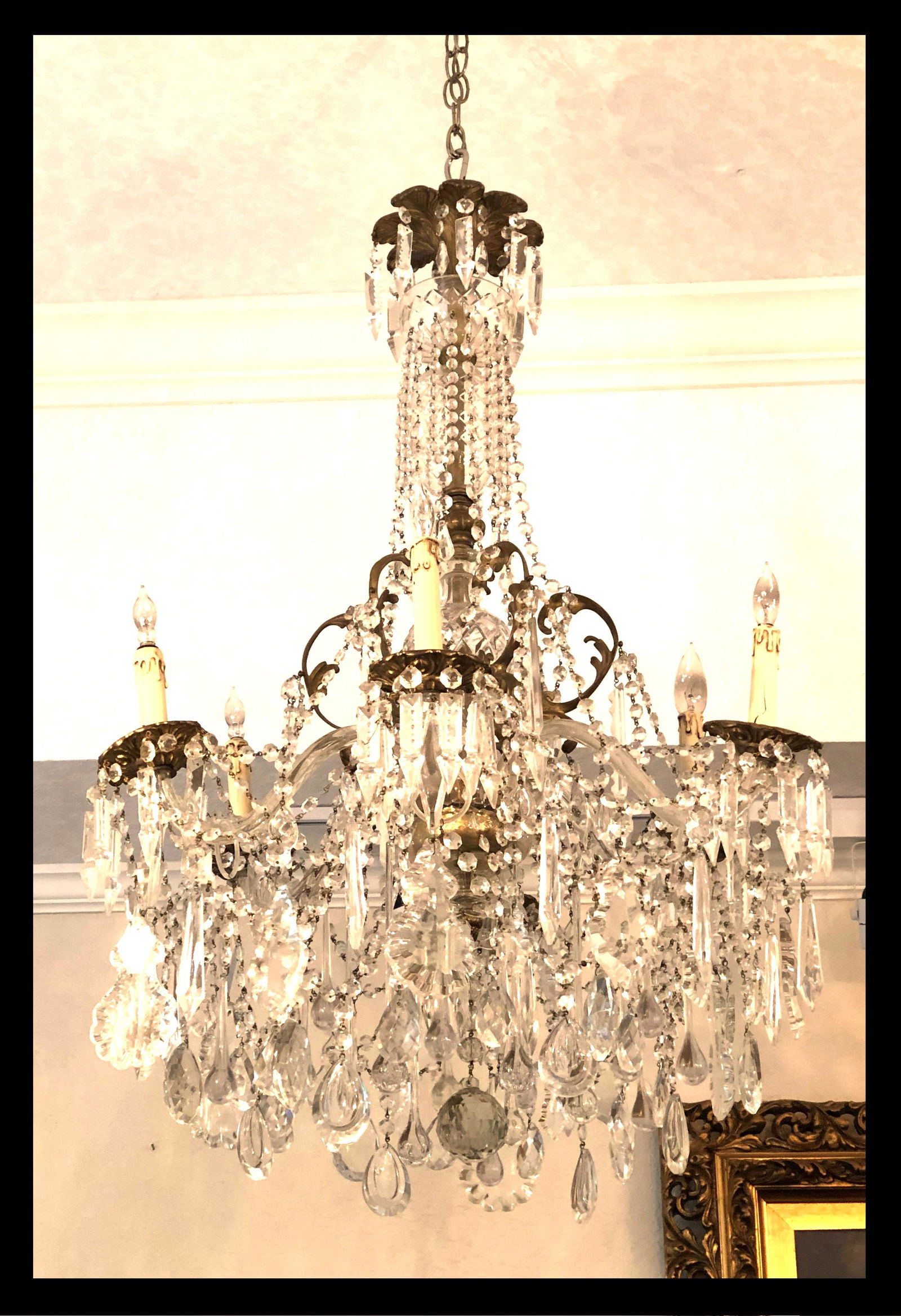 20 Century French Bronze and Baccarat Style Crystal 6- (1 of 1)