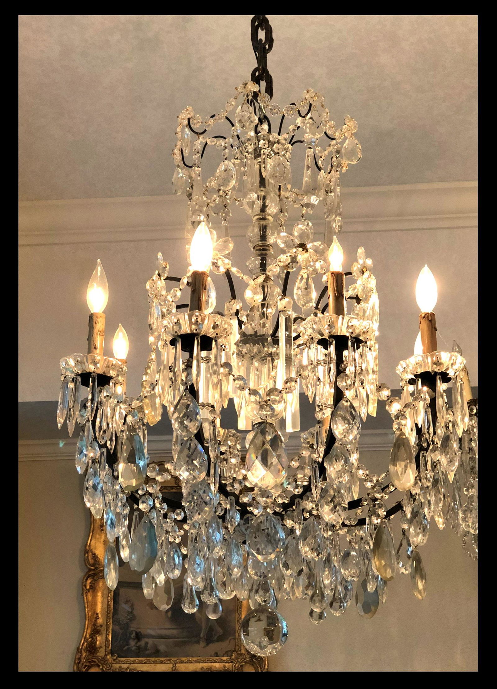 20 Century French Bronze and Baccarat Style Crystal 8- (1 of 1)