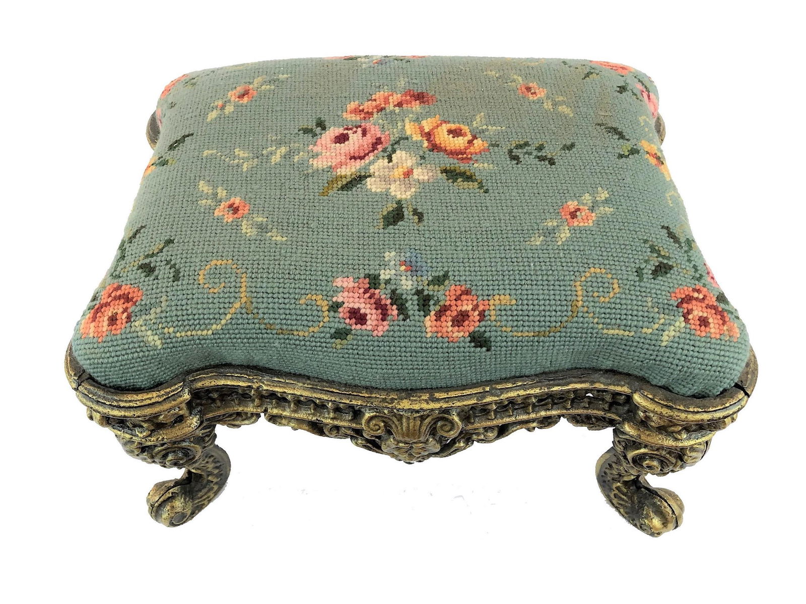 Antique bronze foot stool (1 of 1)