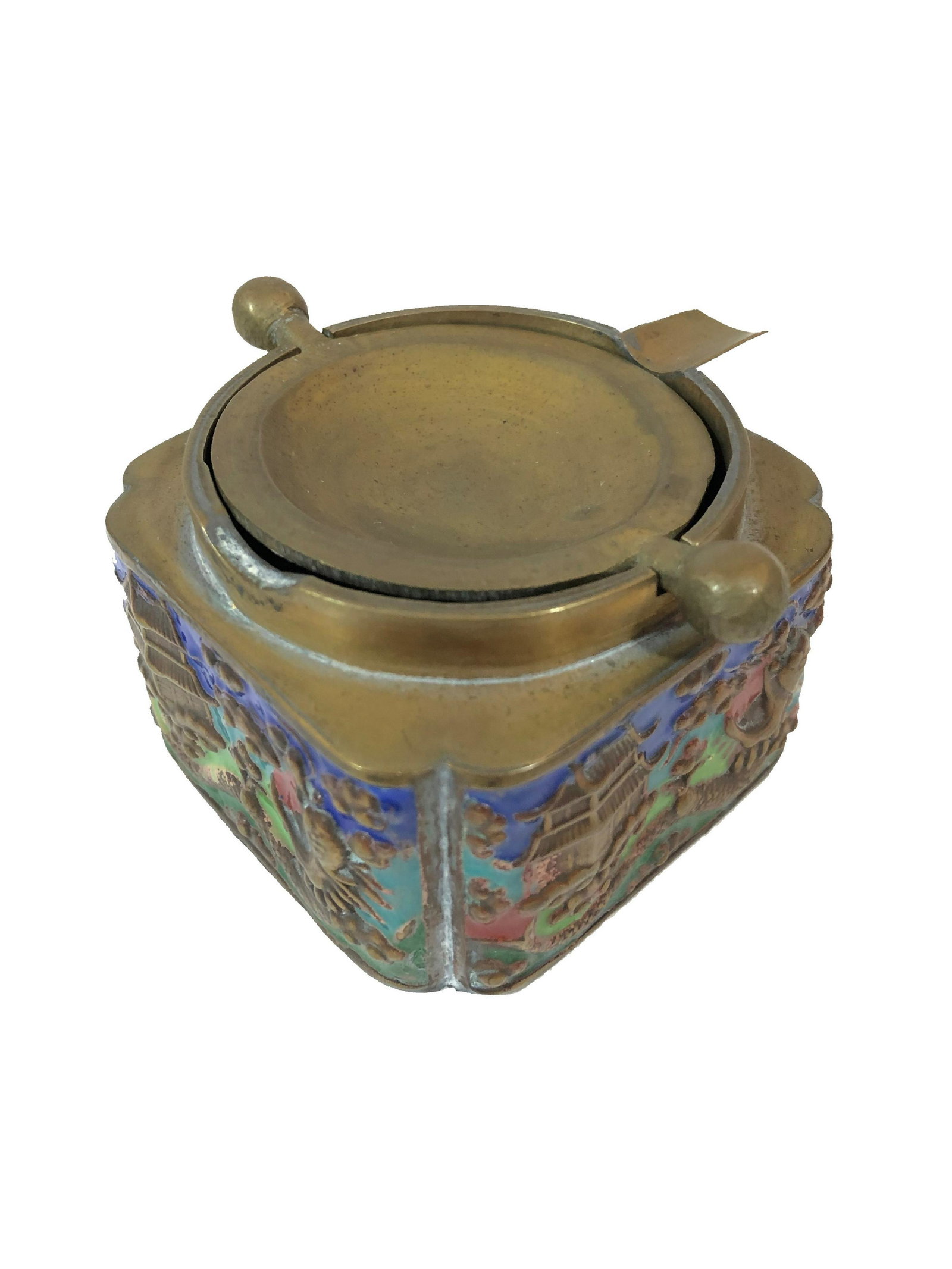 Antique Chinese Bronze Ashtray (1 of 2)