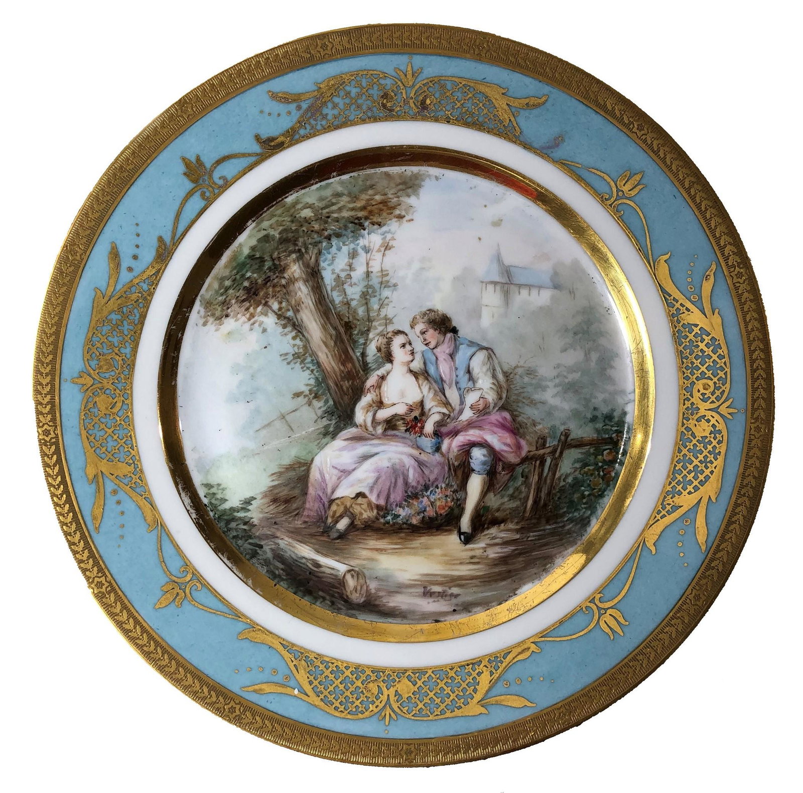 Antique French Limoge Porcelain Plate (1 of 2)