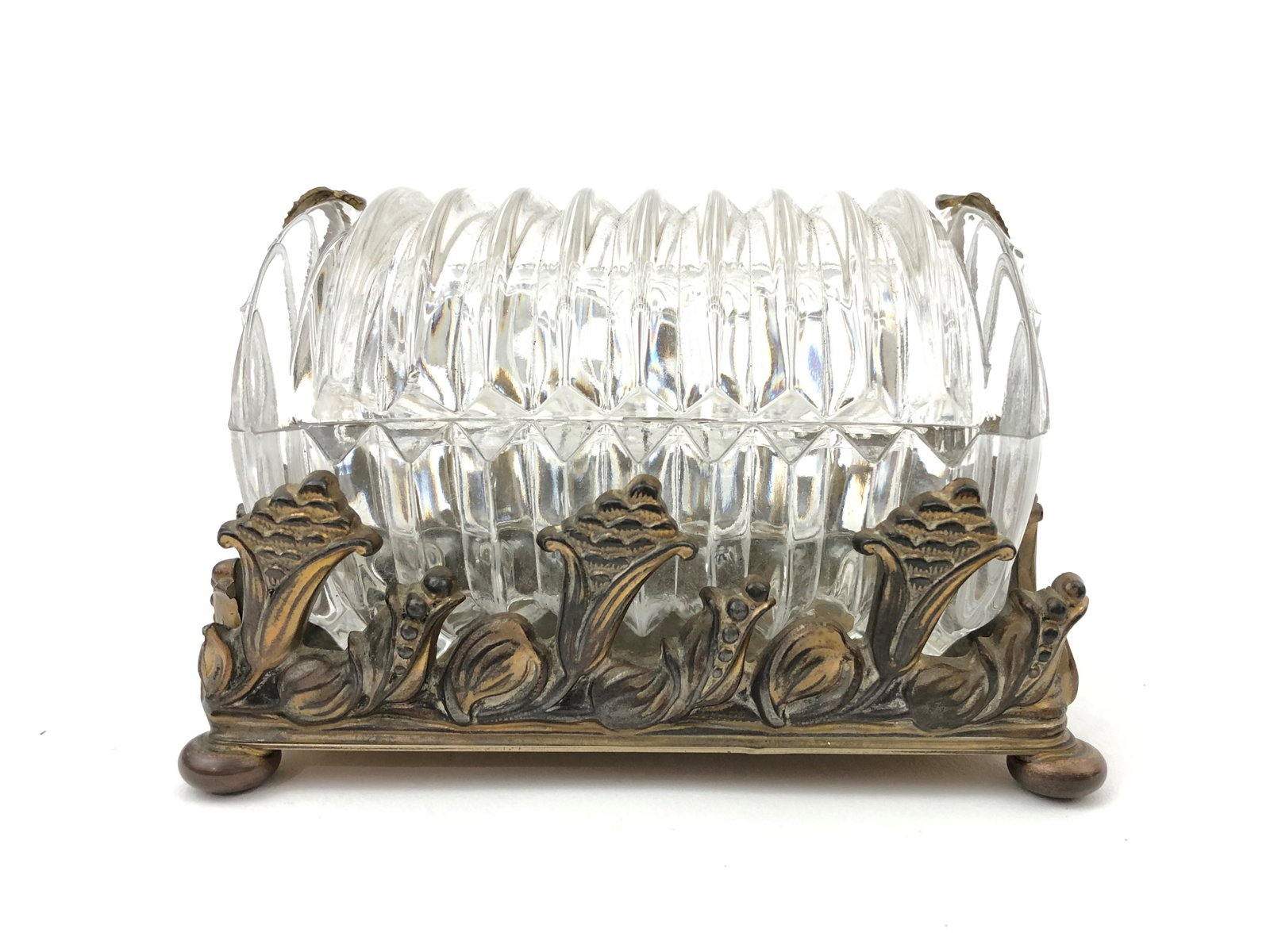 Art Deco Cut Glass and Bronze Box (1 of 3)