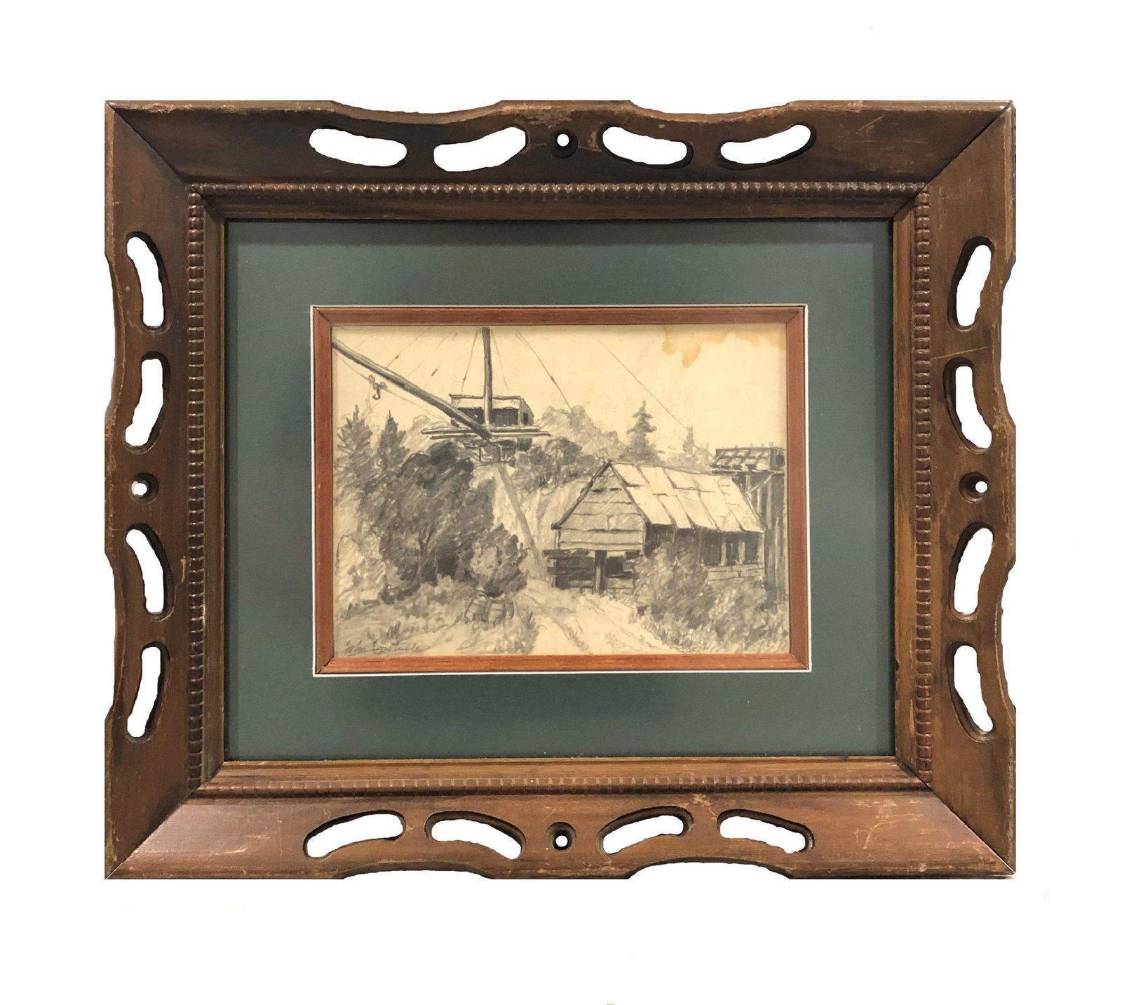 John Constable (1776 - 1837). Graphite on Paper.: John Constable (1776 - 1837). Graphite on Paper. Measure 5 1/4"in H x 7 1/4"in W and 11"in H x 9 3/4"in W with frame. John Constable was born in East Bergholt, a village on the River Stour in Suffolk,