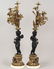 PAIR OF PATINATED AND GILT BRONZE FIGURAL FOUR LIGHT CA - 6