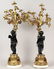 PAIR OF PATINATED AND GILT BRONZE FIGURAL FOUR LIGHT CA - 7