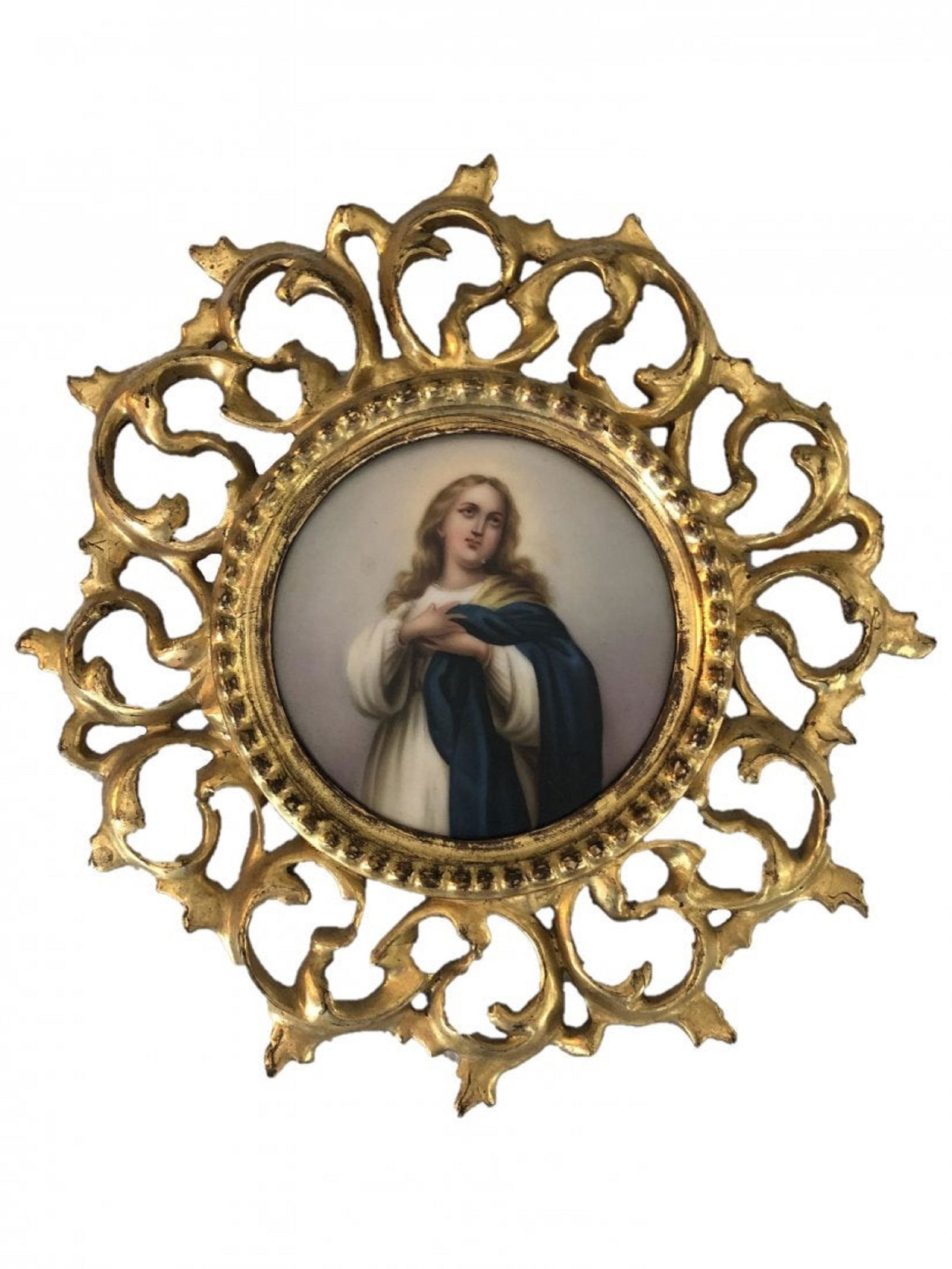 Antique Hand Painted Porcelain Plaque. (1 of 2)