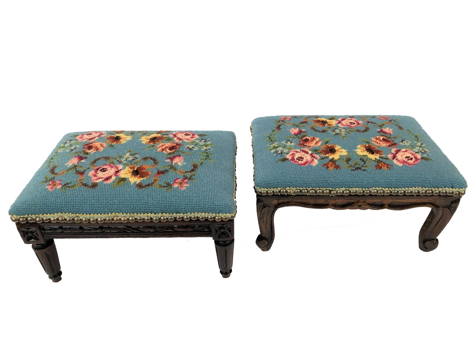 Two Antiques foot stools (1 of 1)