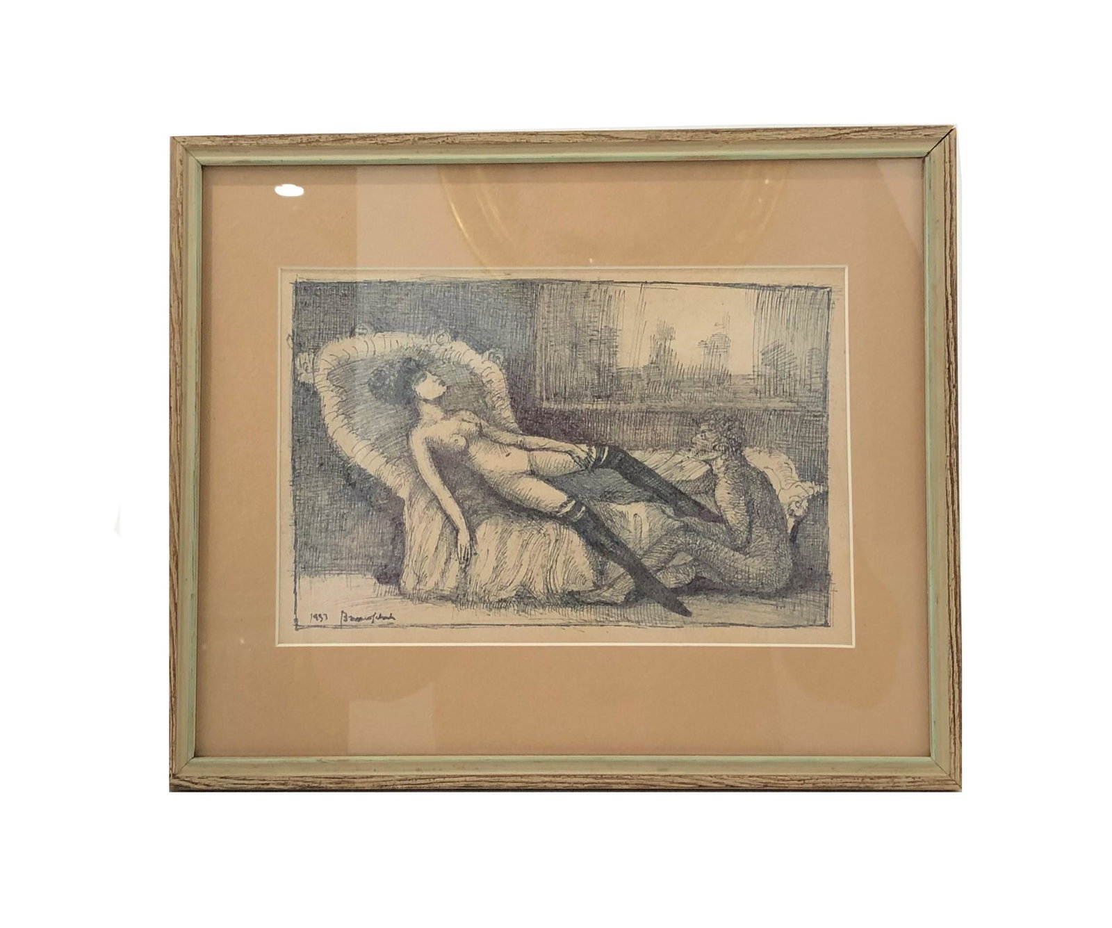Attributed Bruno Schulz 1892- 1942 Ink and Paper.: Attributed Bruno Schulz 1892- 1942 Ink and Paper. Measure 8 1/2"in H x 6"in W painting.