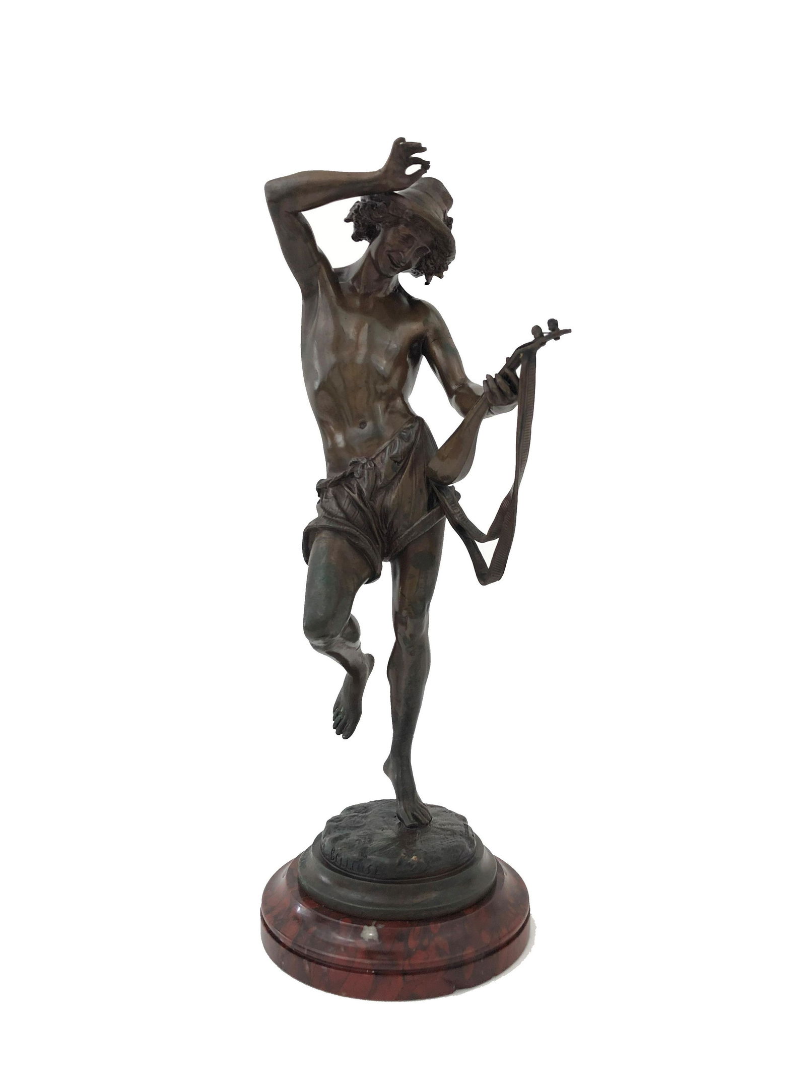A. Carrier Belleuse Bronze "Neapolitan Dancer": A bronze sculpture Albert-Ernest Carrier-Belleuse (French, 1824-1887) Albert Ernest Carrier Belleuse started work in an engraving works under the supervision of the proprietor Bauchery at the age of 1