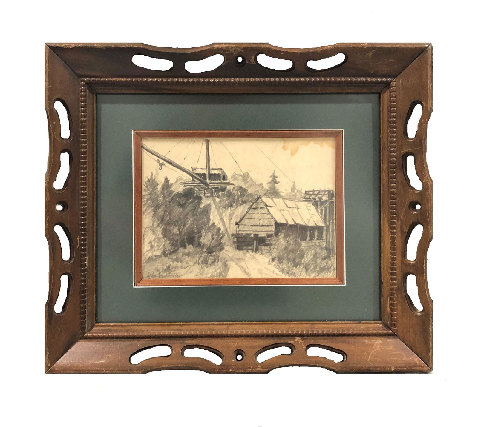 John Constable (1776 - 1837). Graphite on Paper.: John Constable (1776 - 1837). Graphite on Paper. Measure 5 1/4"in H x 7 1/4"in W and 11"in H x 9 3/4"in W with frame. John Constable was born in East Bergholt, a village on the River Stour in Suffolk,