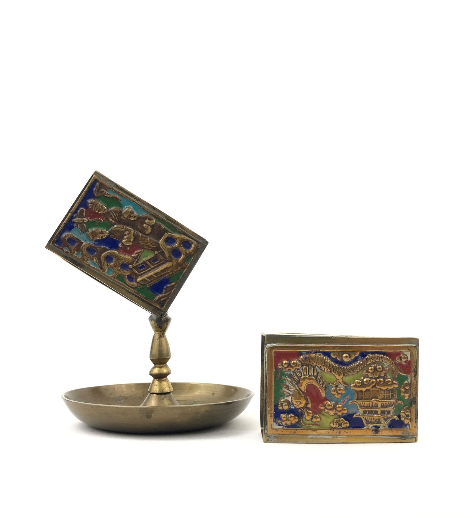 Two Bronze and Enamel Cloisonne Matchboxes (1 of 2)