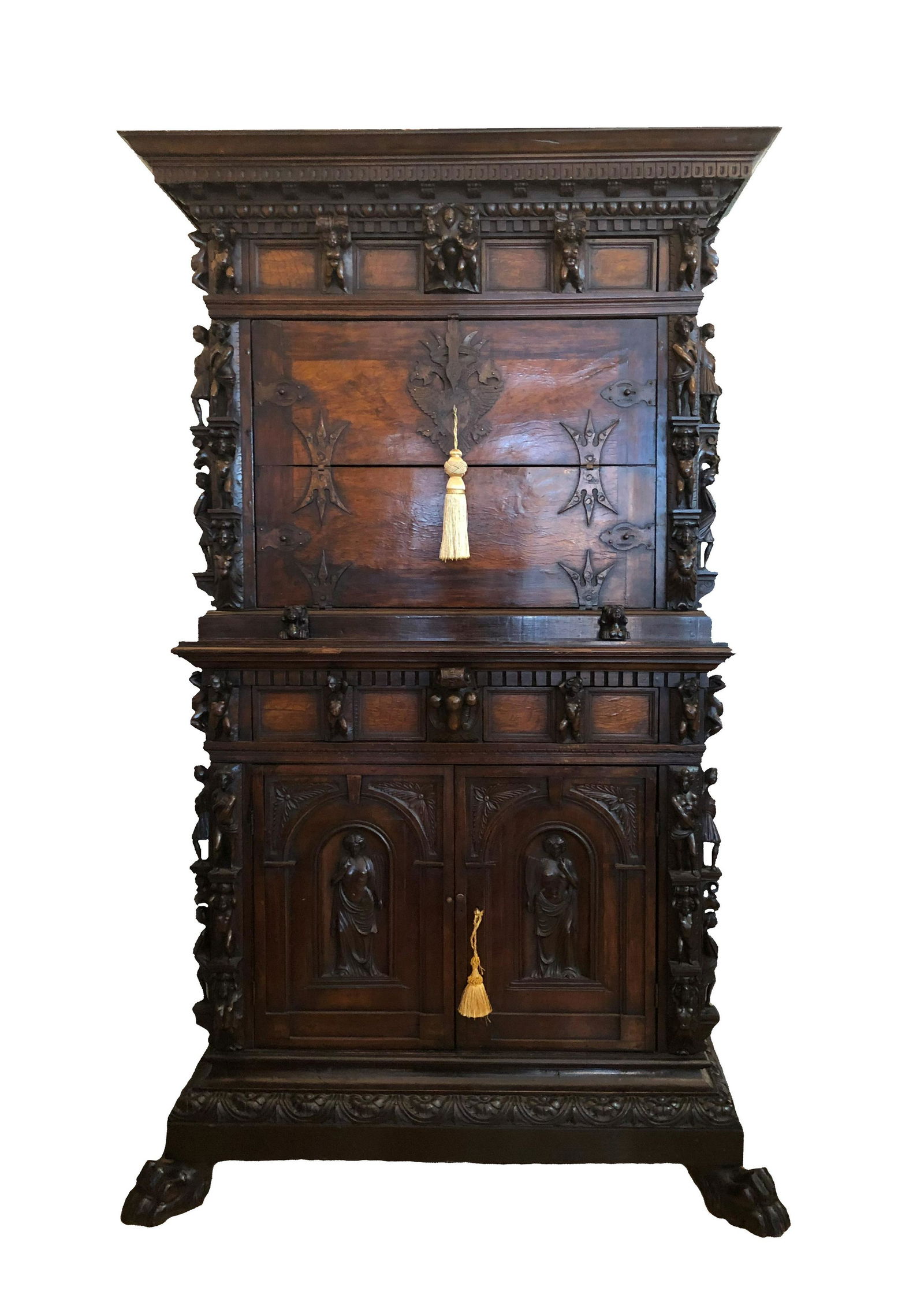 18th C Italian Walnut Renaissance Revival Lion Craved (1 of 18)