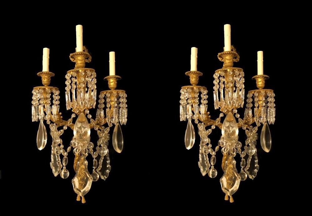 Pair of exceptional bronze sconces and possibly (1 of 7)