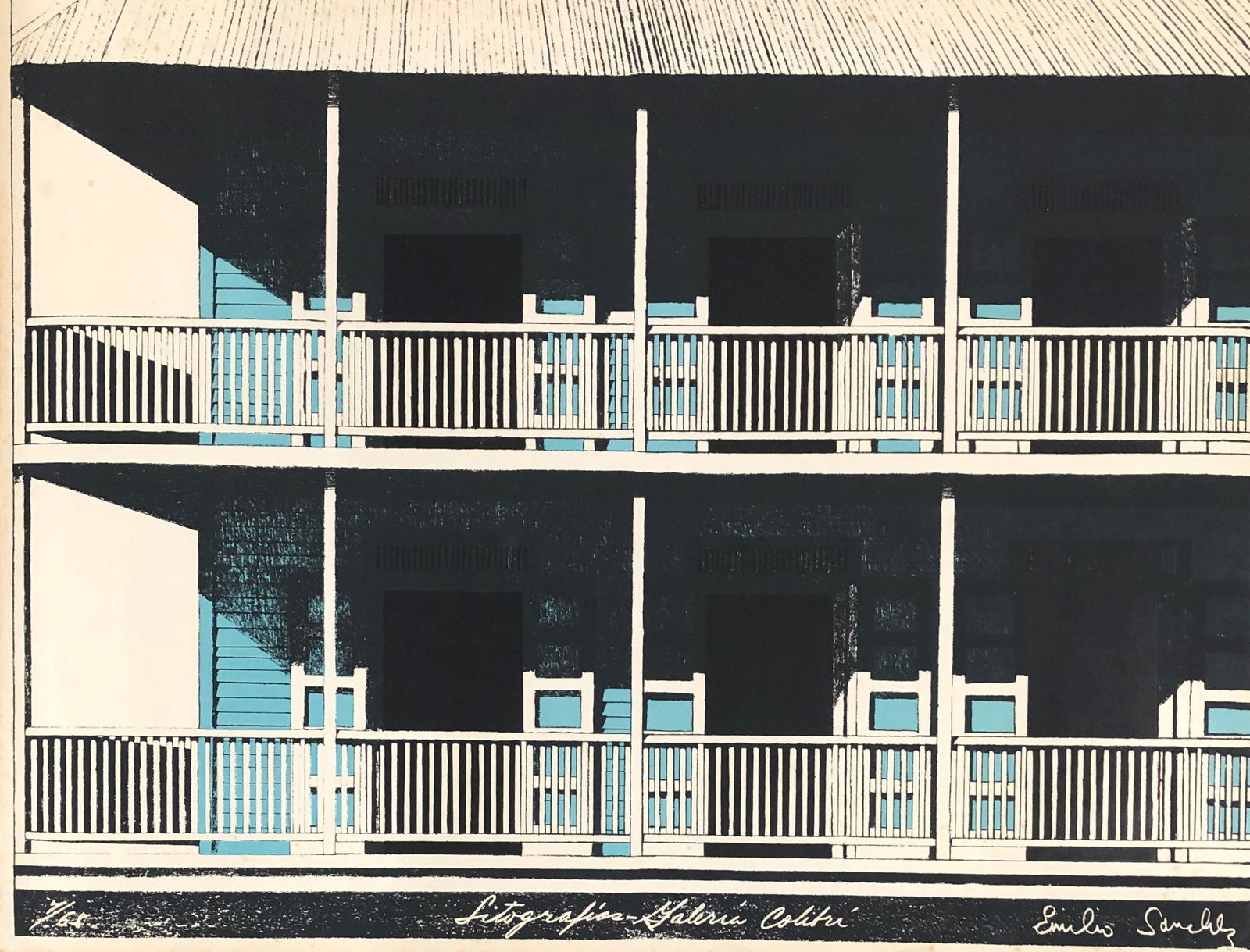 Emilio Sanchez  (1921 - 1999) Cuban. Lithography (1 of 3)