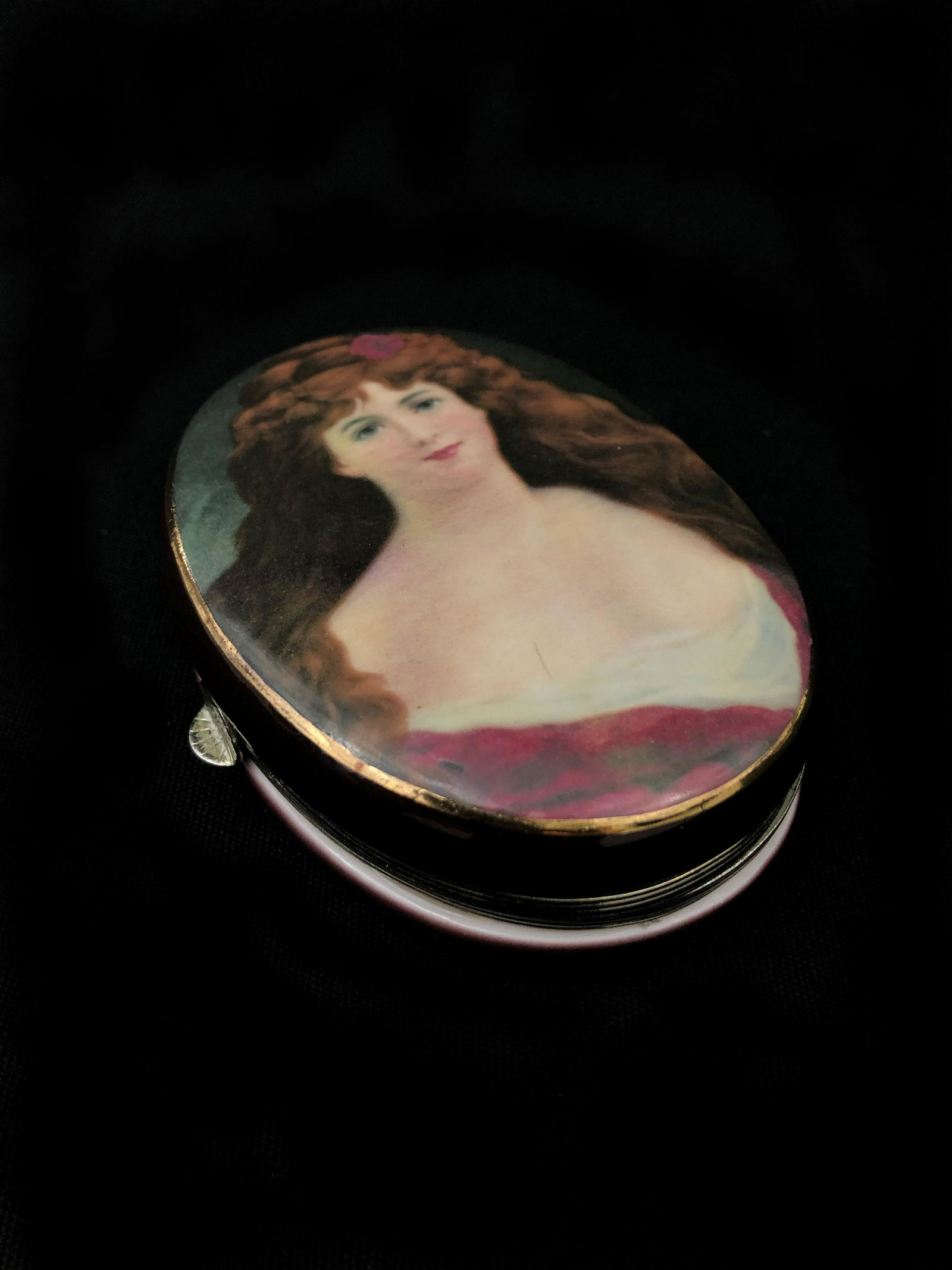 Antique Hand Painted Miniature Porcelain Box (1 of 3)