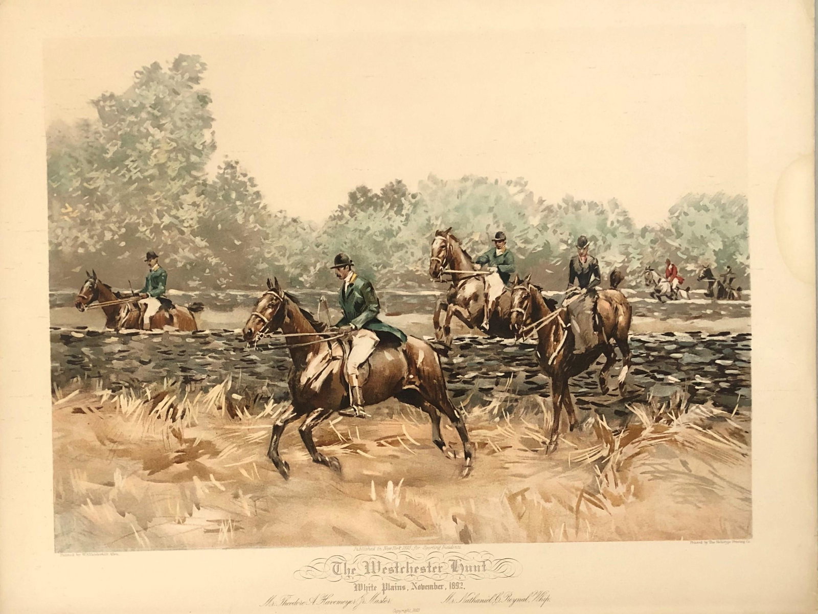 WS Vanderbilt Allen " The Westchester Hunt": WS Vanderbilt Allen " The Westchester Hunt". Print. Measure 17 1/4"in H x 22 1/2"in W. It has no frame.