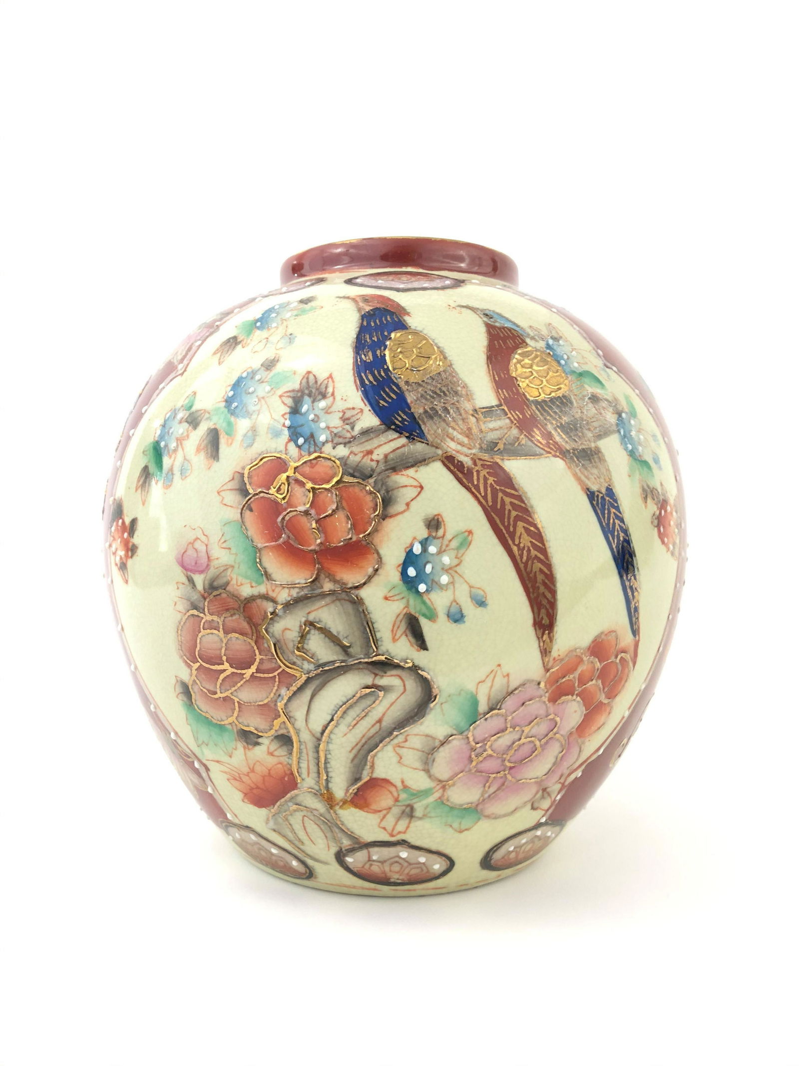 Royal Satsuma Hand Painted Porcelain Vase (1 of 2)