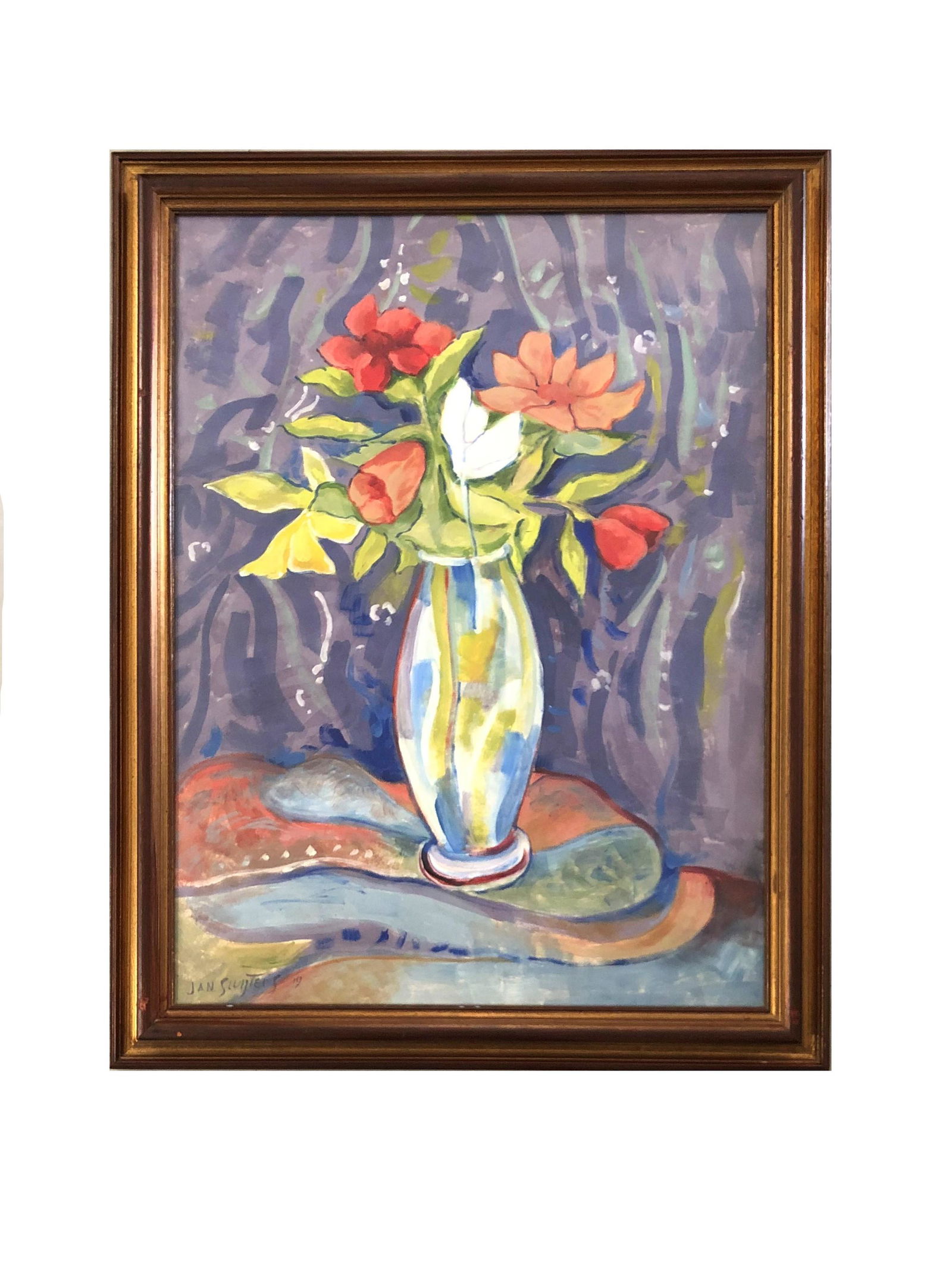 Jan Sluijters (1881 - 1957) Netherlands: Jan Sluijters (1881 - 1957) Netherlands. Oil on Paper. Measure 31"in H x 23"in W and 36 1/2"in H x 28 1/4"in W with frame. Jan Sluijters belonged to the first generation of 'modern' painters in The Ne