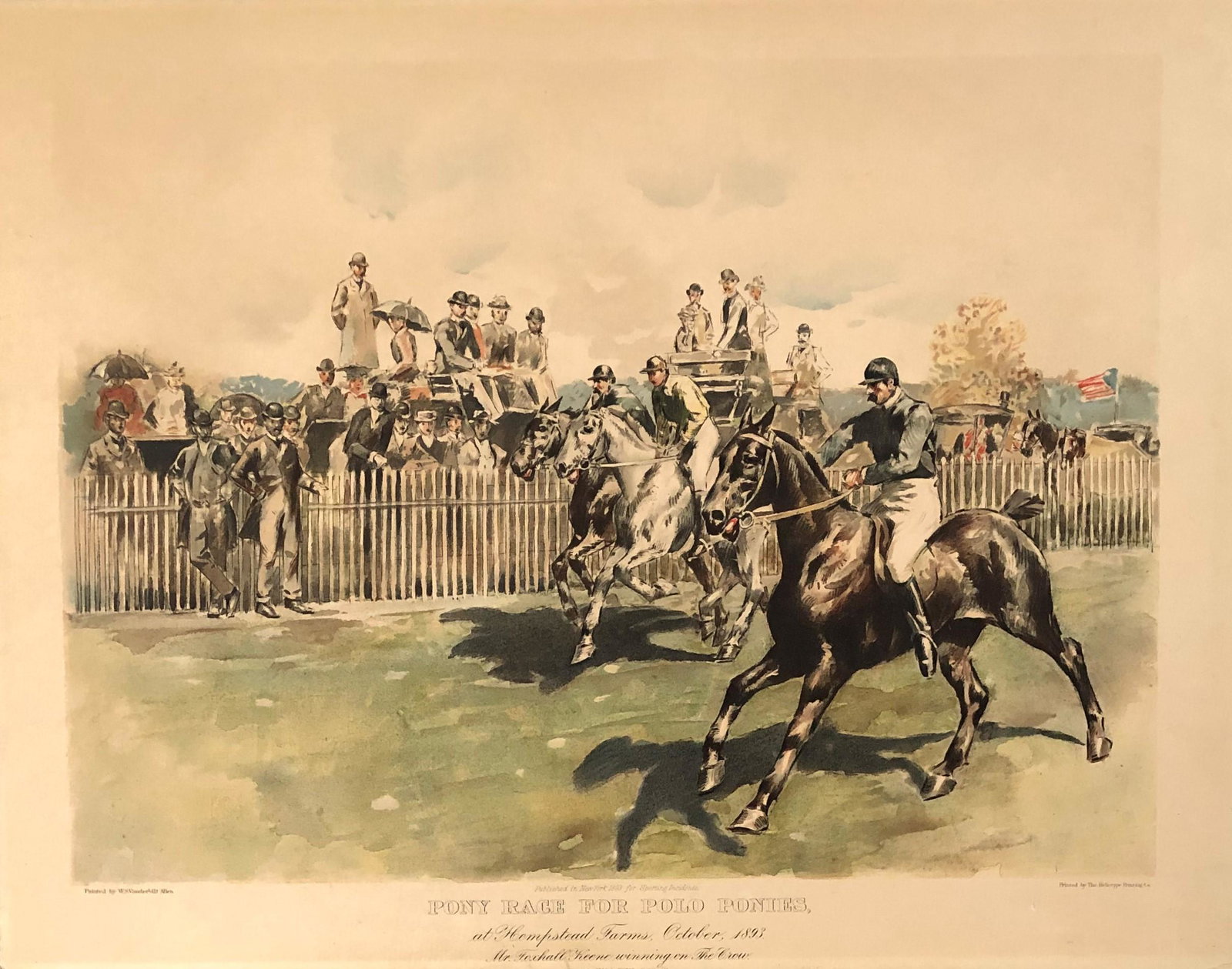 WS Vanderbilt Allen. " Pony Race For Polo Ponies": WS Vanderbilt Allen. " Pony Race For Polo Ponies". Print. Measure 17 1/4"in H x 22 1/2"in W. It has no frame.
