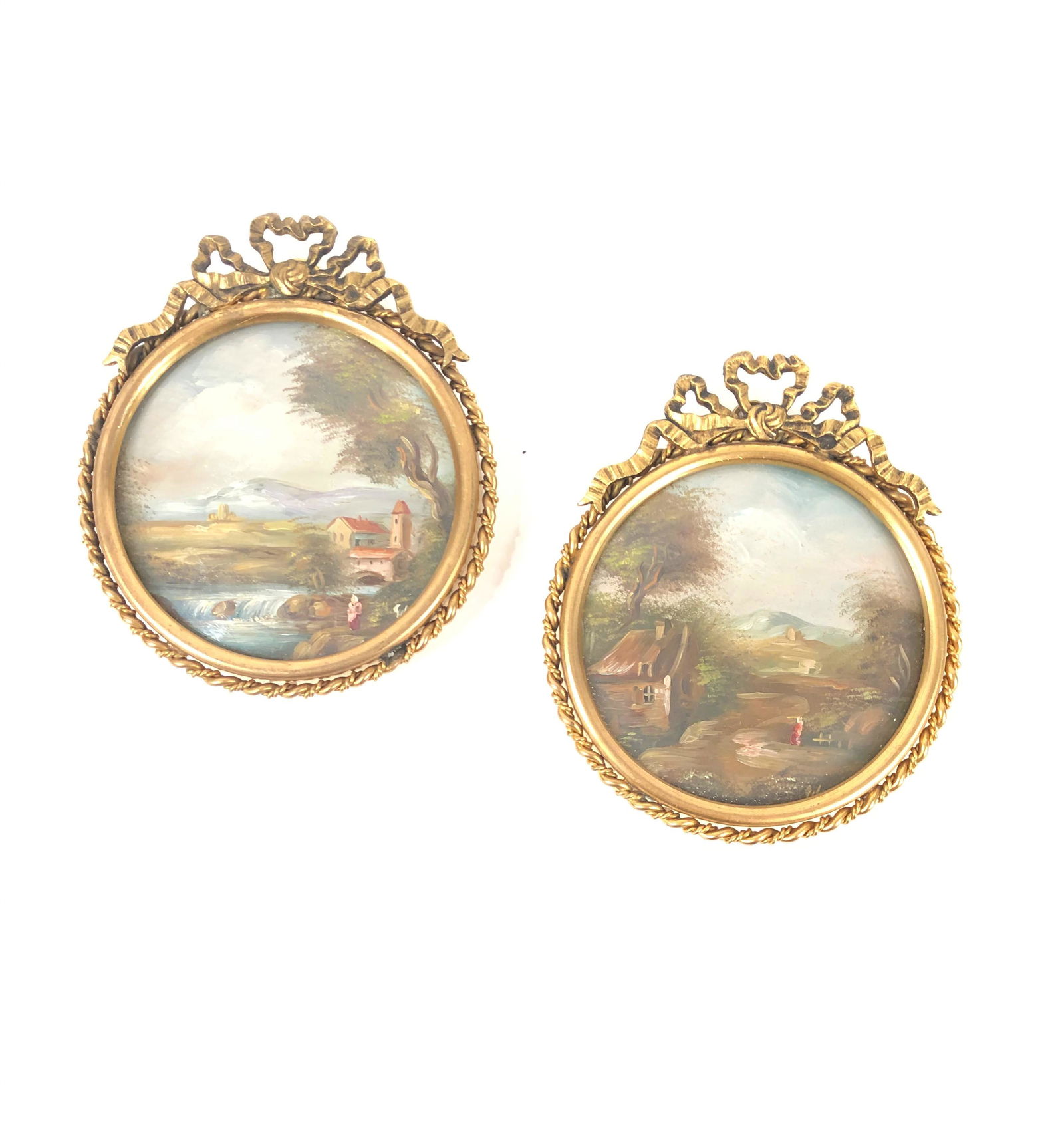 Hand Painted Miniatures Plaques with bronze frame (1 of 3)